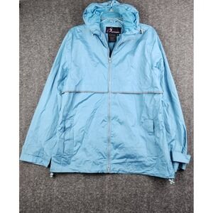 i5 Apparel Windbreaker Jacket Womens XL Air‎ Blue Reflective Hooded L5604 NEW